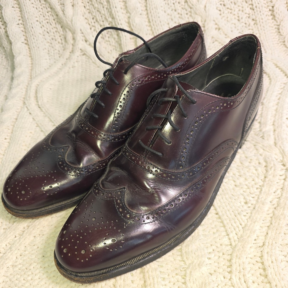 Jarman Wingtip Oxfords Brogue Oxblood Kidskin Leather Dress‎ Shoes Mens 12 Korea